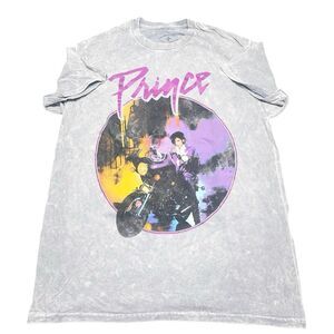 Acid Wash Gray Prince Purple Rain Band Tee N0517